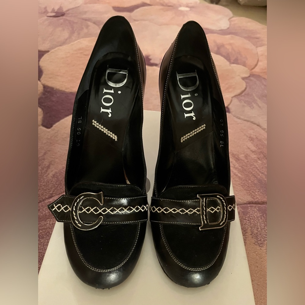 Dior Large CD Schoolgirl Loafer Pumps 🖤 Size 8 1/2 - Picture 3 of 12